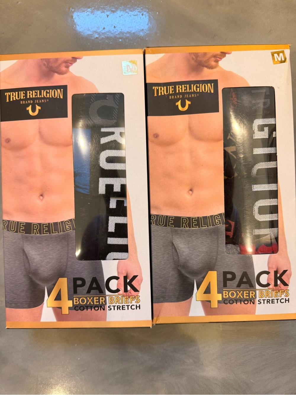 New in the Box True Religion Men’s 4-Pack Boxer Briefs - 2 Boxes size Medium.